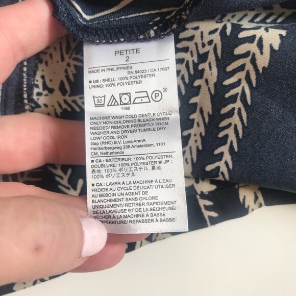 Banana Republic Trapeze Maxi Dress NWT NEW Size 2 Petite Navy Beige Beach Boho - Picture 10 of 14